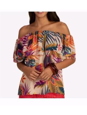 NWT Trina Turk Agua Caliente off shoulder Blouse Size medium